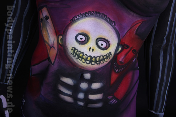 Bodypainting mit Fotoshooting Nightmare before Christmas